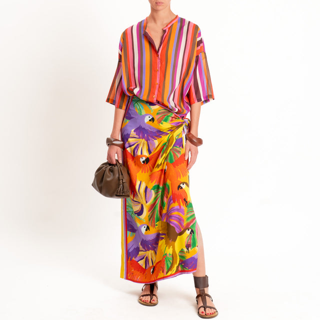 Tensione in-Camicia mussola a righe - multicolor