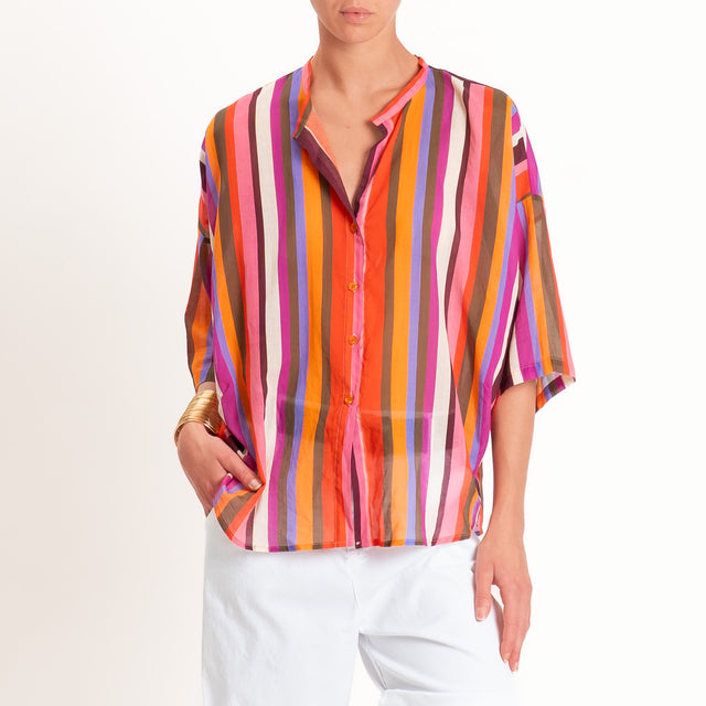 Tensione in-Camicia mussola a righe - multicolor