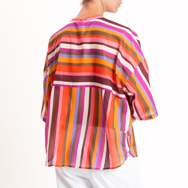 Tensione in-Camicia mussola a righe - multicolor