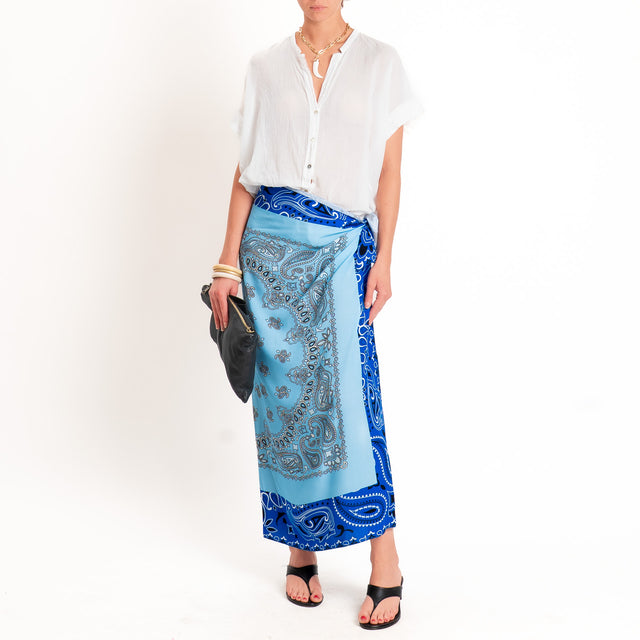 Tensione in-Gonna pareo fantasia bandana - bluette/azzurro/nero