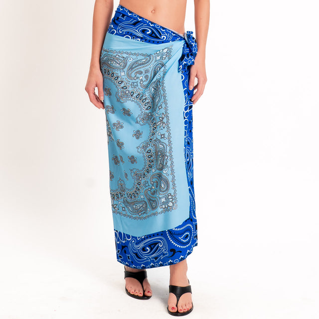 Tensione in-Gonna pareo fantasia bandana - bluette/azzurro/nero