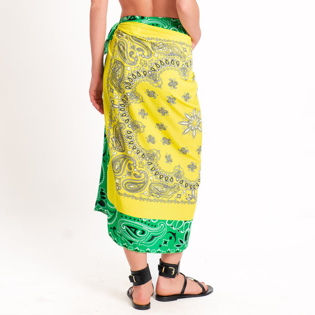 Tensione in-Gonna pareo fantasia bandana - verde/lime/nero