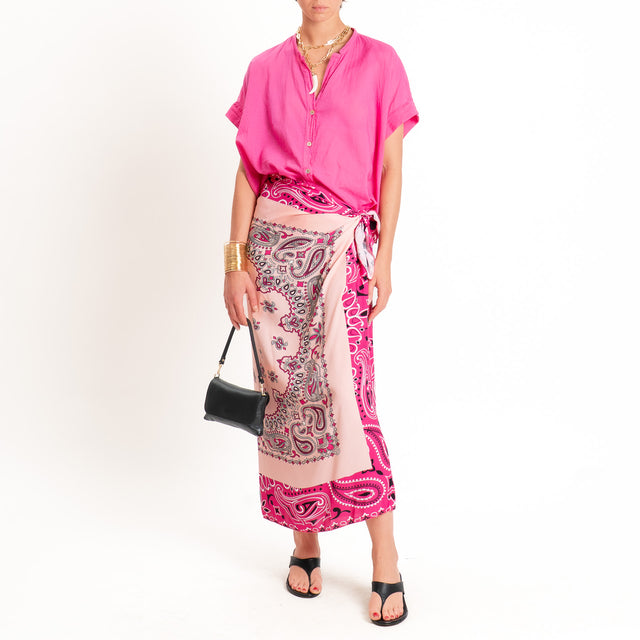 Tensione in-Gonna pareo fantasia bandana - rosa/fucsia/nero