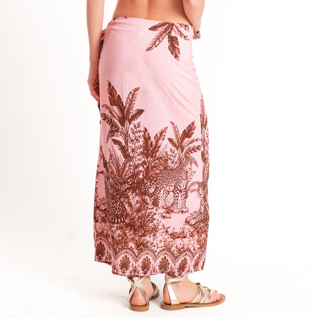 Tensione in-Gonna pareo fantasia jungle - rosa/moro