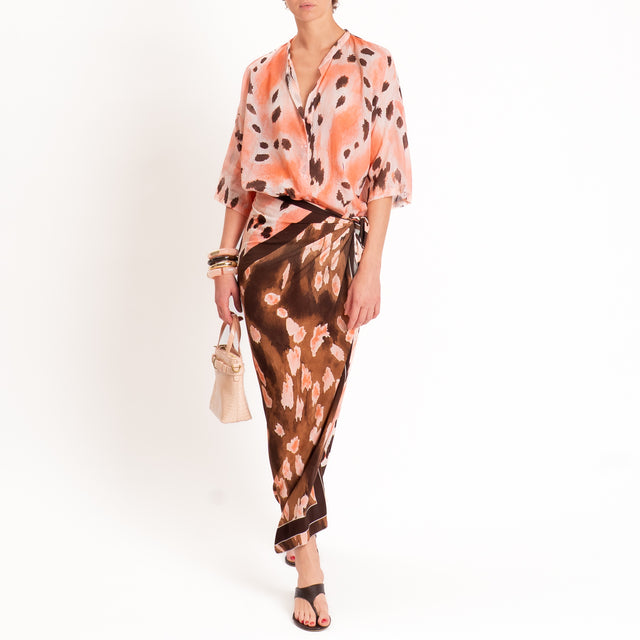 Tensione in-Camicia mussola fantasia - rosa/moro