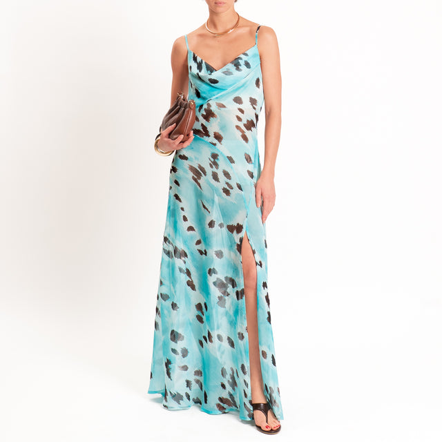 Tensione in-Abito georgette fantasia - acqua/moro