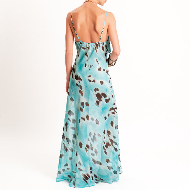 Tensione in-Abito georgette fantasia - acqua/moro