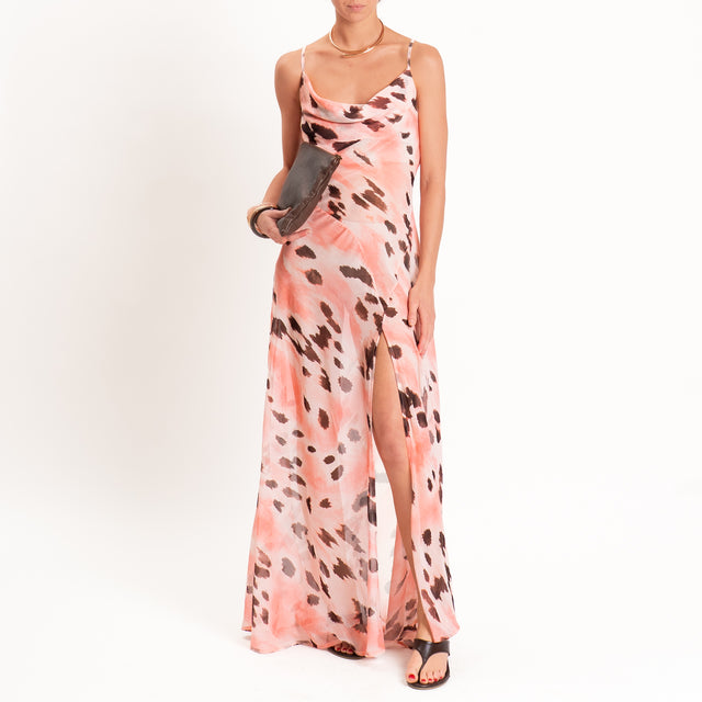 Tensione in-Abito georgette fantasia - rosa/moro