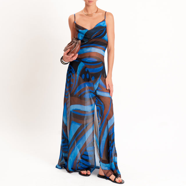 Tensione in-Abito georgette fantasia - royal/moro/nero