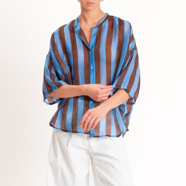 Tensione in-Camicia mussola a righe - moro/royal