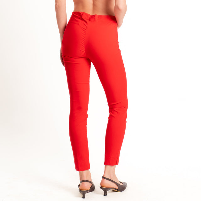 Tensione in-Pantalone slim lungezza alla caviglia - rosso