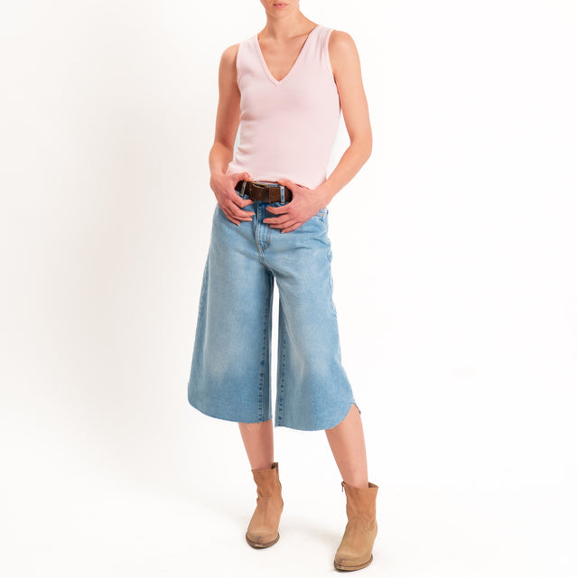 Tensione in-Top doppio scollo v - pink