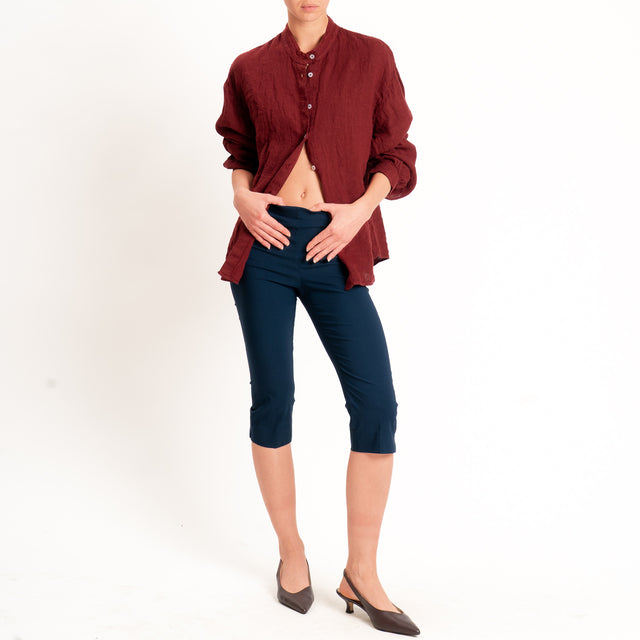 Tensione in-Pantalone capri elastico in vita - blu