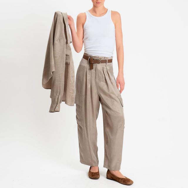 Tensione in-Pantalone CAROLINA cargo Cupro Manopesca - calce