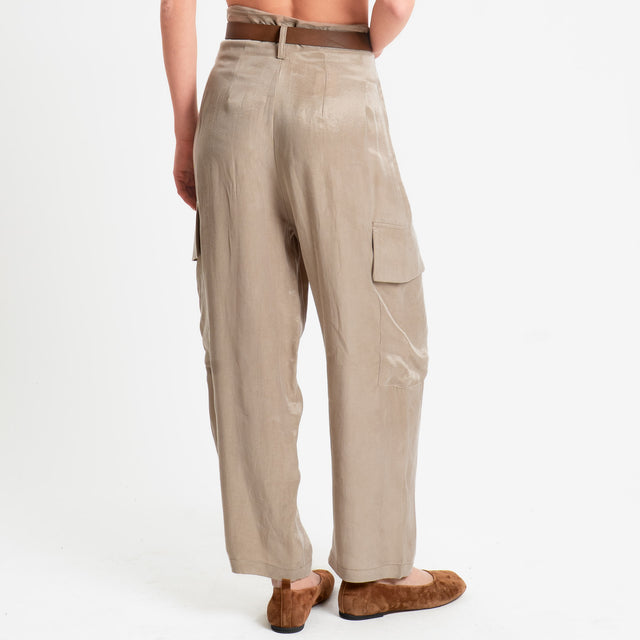 Tensione in-Pantalone CAROLINA cargo Cupro Manopesca - calce