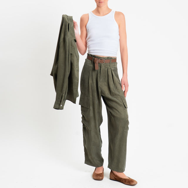 Tensione in-Pantalone CAROLINA cargo Cupro Manopesca - militare