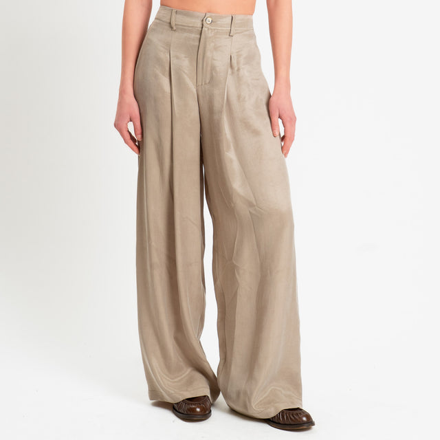 Tensione in-Pantalone CHIARA Cupro Manopesca - calce