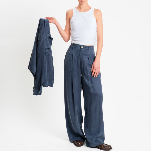 Tensione in-Pantalone CHIARA Cupro Manopesca - blu