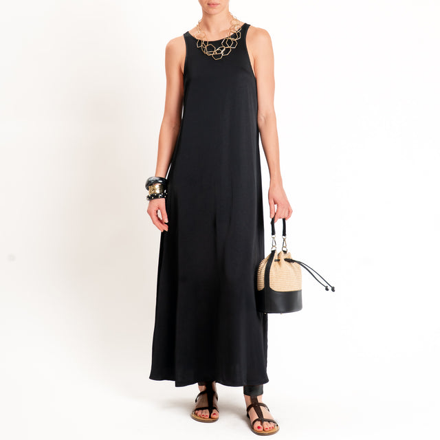 Tensione in-Abito vogatore in satin - Nero