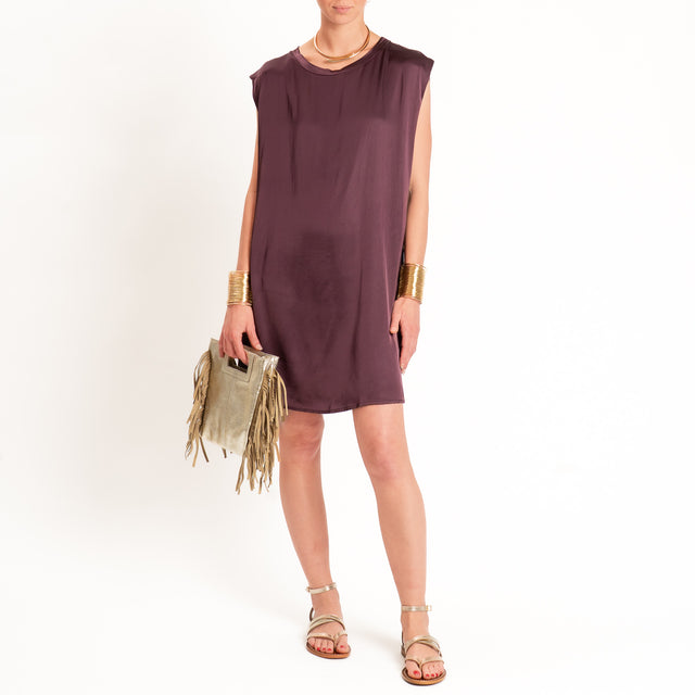 Tensione in-Abito satin smanicato elasticizzato - burgundy