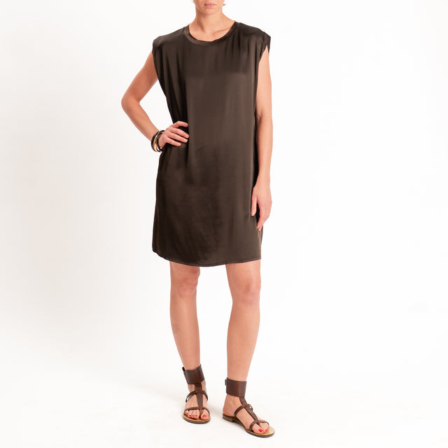 Tensione in-Abito satin smanicato elasticizzato - caffe'