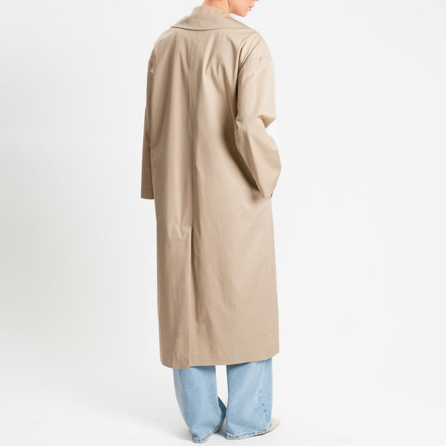 Tensione in-Tench doppiopetto - sabbia