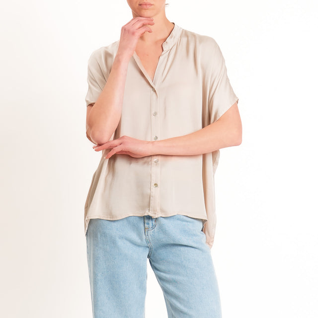 Tensione in-Camicia satin manica scesa - avena