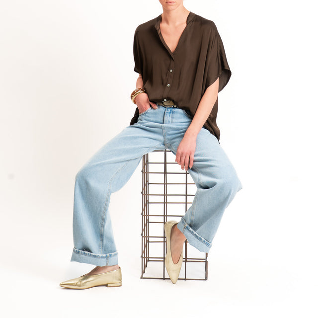 Tensione in-Camicia satin manica scesa - caffe'