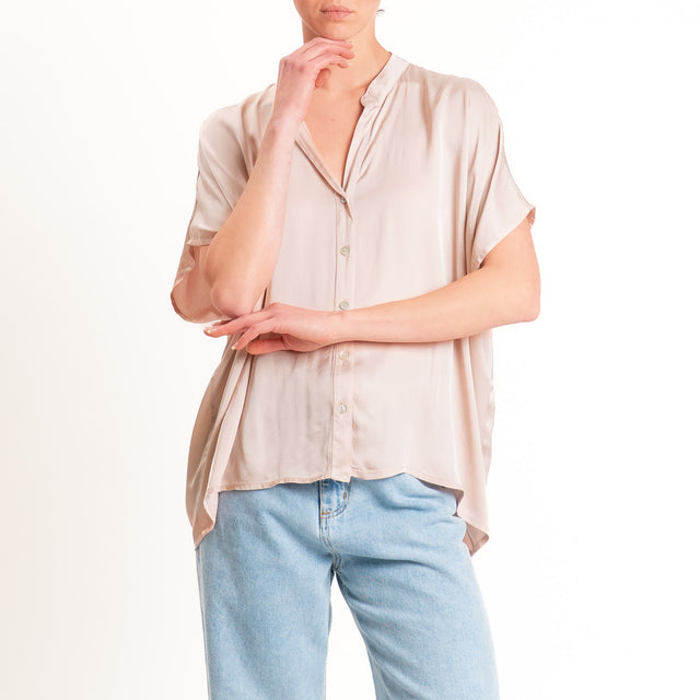Tensione in-Camicia satin manica scesa - rose