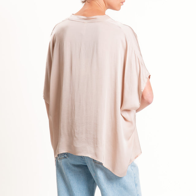 Tensione in-Camicia satin manica scesa - rose