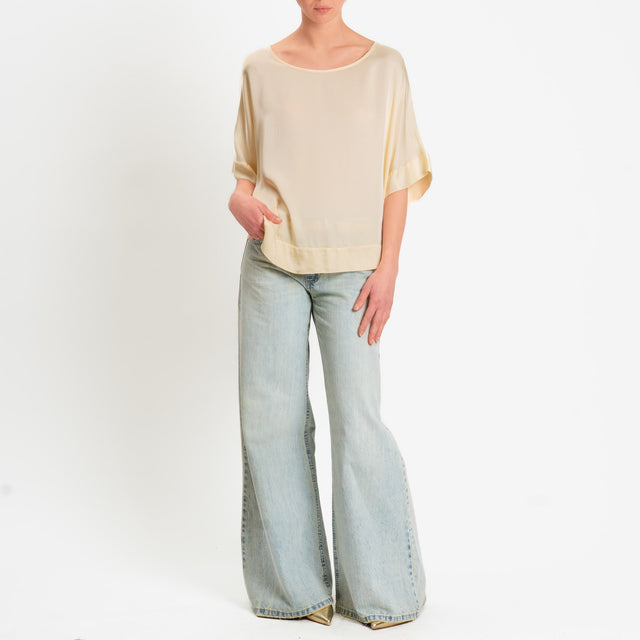Tensione in-Blusa satin manica scesa - yellow