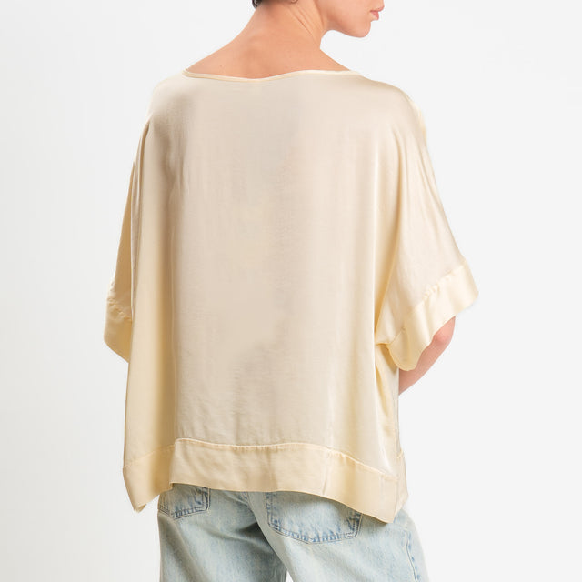 Tensione in-Blusa satin manica scesa - yellow