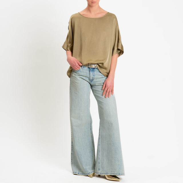 Tensione in-Blusa satin manica scesa - olio