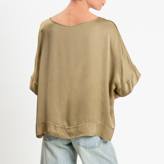 Tensione in-Blusa satin manica scesa - olio