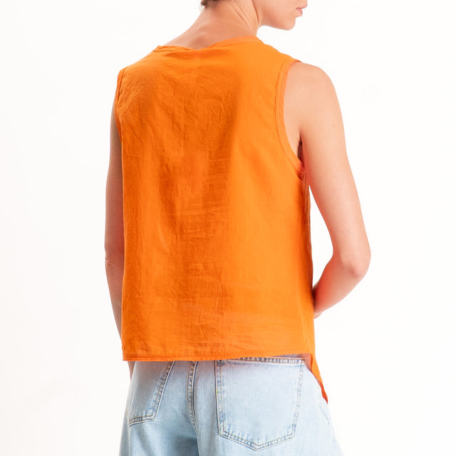 Tensione in-Camicia mussola smanicata - arancio