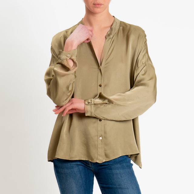 Tensione in-Camicia satin bottoni dorati - olio