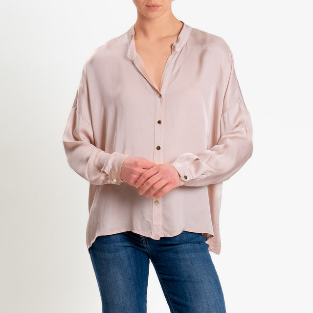 Tensione in-Camicia satin bottoni dorati - rose