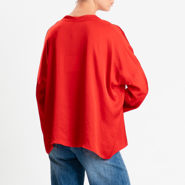 Tensione in-Camicia satin bottoni dorati - lacca