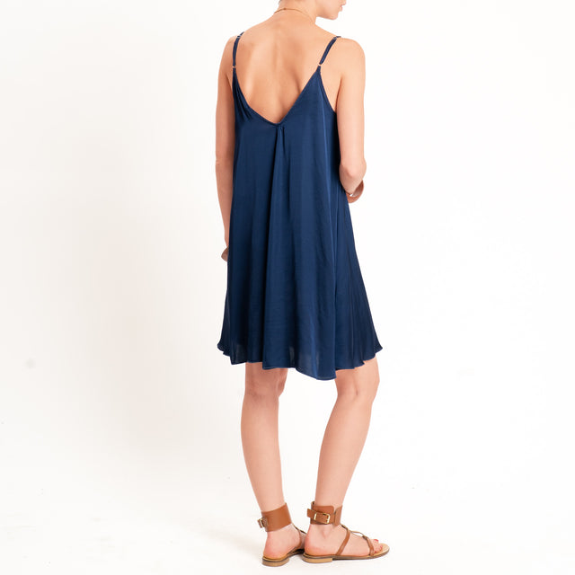Tensione in-Abito satin bretelle regolabili - blu