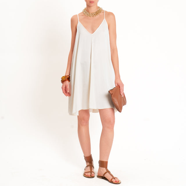 Tensione in-Abito satin bretelle regolabili - burro