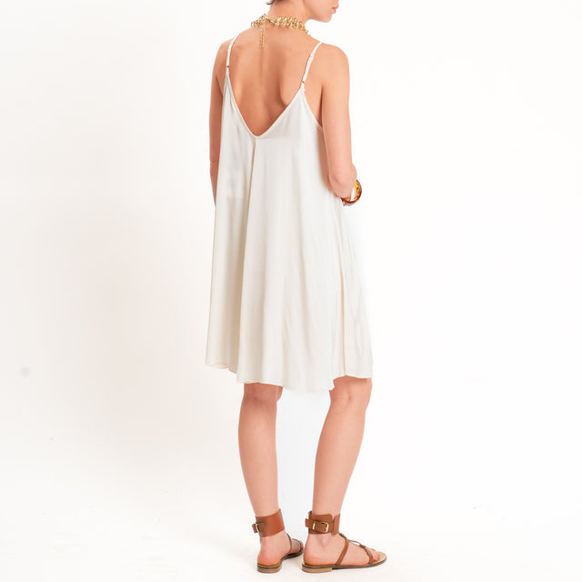 Tensione in-Abito satin bretelle regolabili - burro