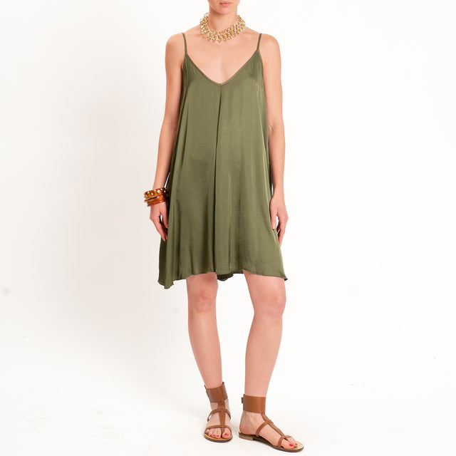 Tensione in-Abito satin bretelle regolabili - militare