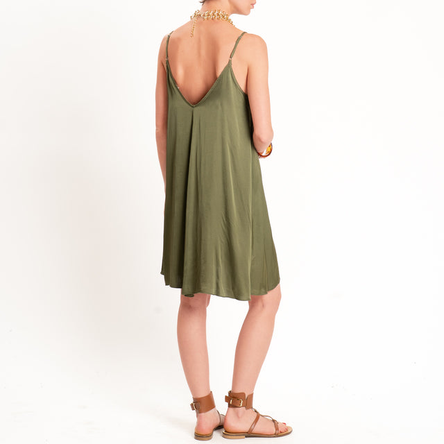 Tensione in-Abito satin bretelle regolabili - militare