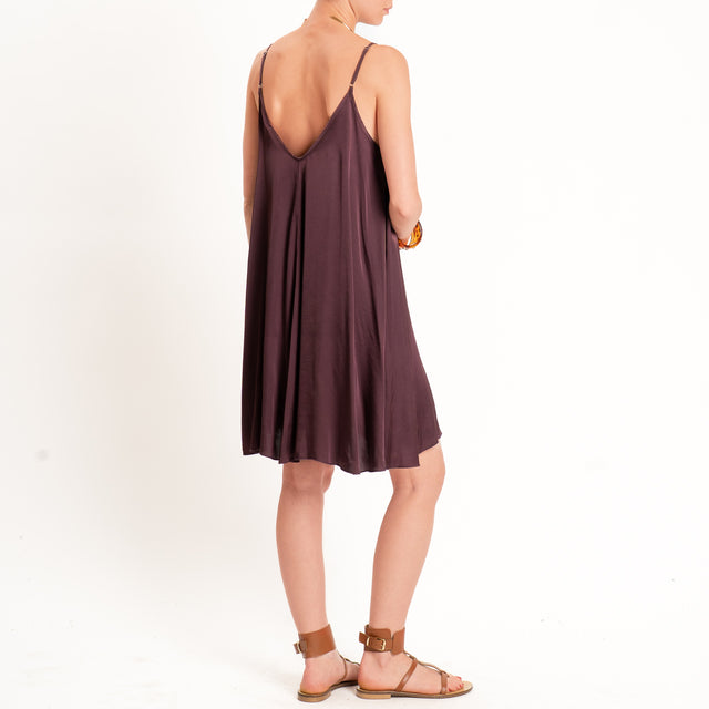 Tensione in-Abito satin bretelle regolabili - burgundy
