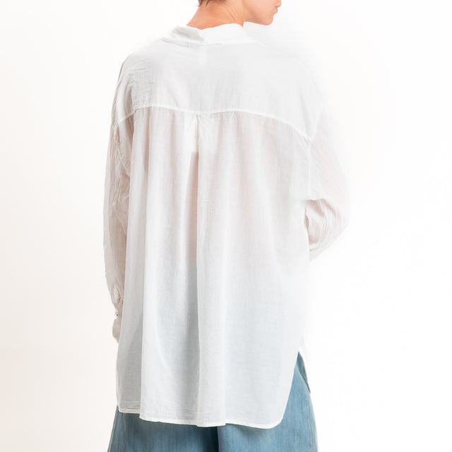 Tensione in-Camicia over mussola spacchi laterali - bianco