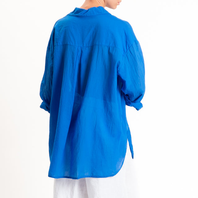 Tensione in-Camicia over mussola spacchi laterali - bluette