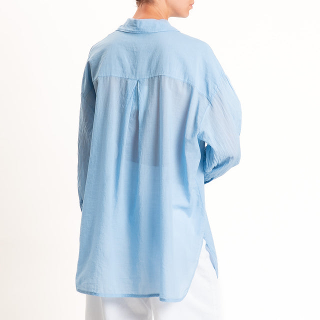 Tensione in-Camicia over mussola spacchi laterali - azzurro