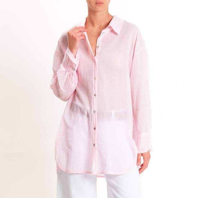 Tensione in-Camicia over mussola spacchi laterali - rosa