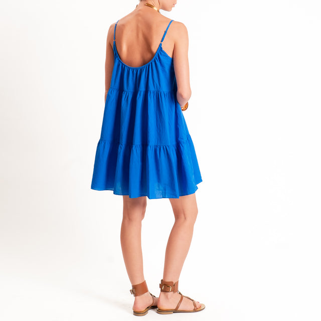 Tensione in-Abito corto mussola con balze - bluette