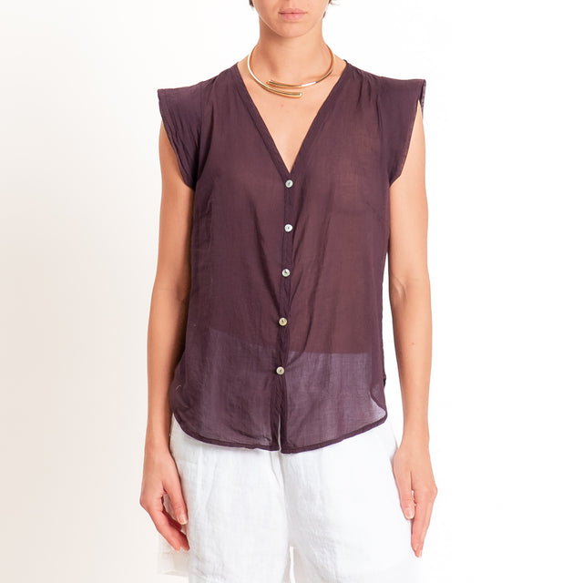 Tensione in-Camicia mussola smanicata - burgundy